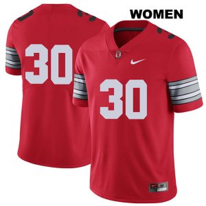 Women's NCAA Ohio State Buckeyes Demario McCall #30 College Stitched 2018 Spring Game No Name Authentic Nike Red Football Jersey XH20I86XG